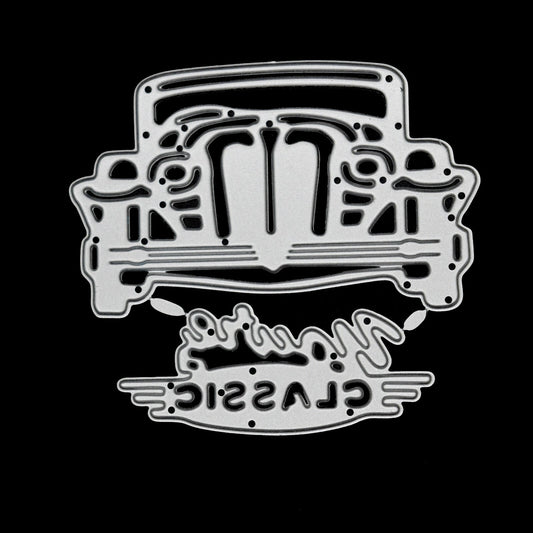 Retro Car + "You're A Classic" Sentiment Metal Cutting Die, Birthday, Crafts, F9