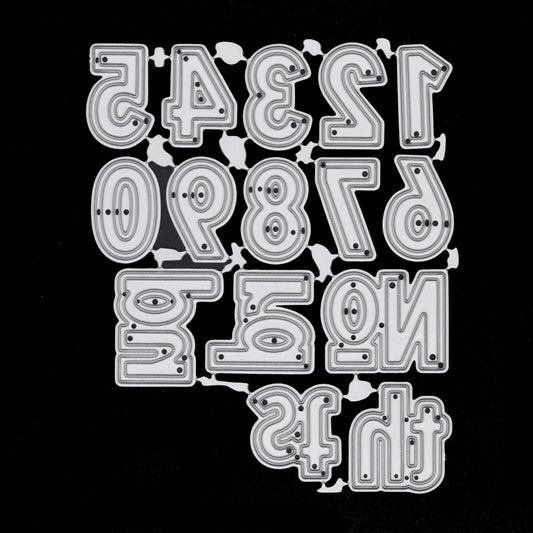 Double Cut Metal Cutting Dies Numbers Set + Th, St, Rd, Nd, No, Card making, A4