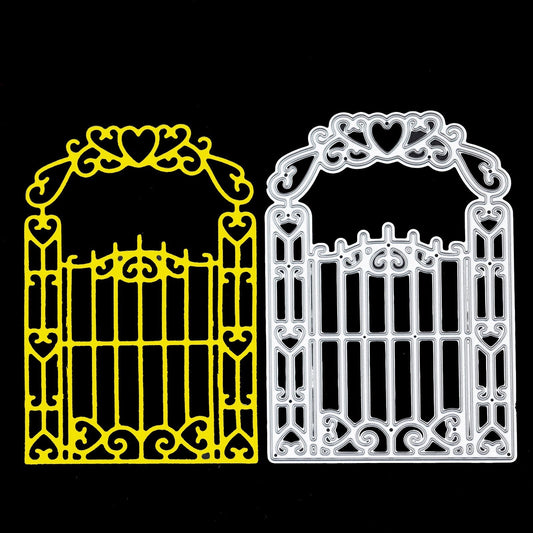 Victorian Style Gate with Hearts Metal Cutting Die, Card making, Scrapbooking A8