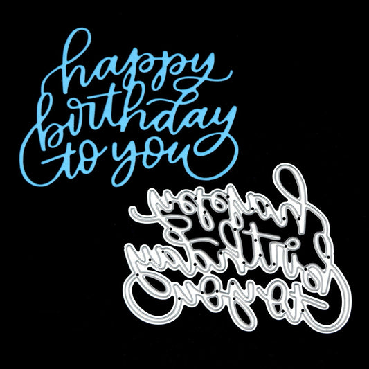 'Happy Birthday To You' Sentiment Metal Cutting Die, Card Making Scrapbooking F1