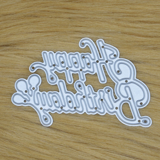 'Happy Birthday' + Balloons Sentiments Metal Cutting Die, Card Making A7