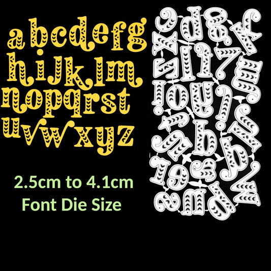 Fantastic Large Lowercase Alphabet Metal Cutting Dies, Letters, Card making, E6
