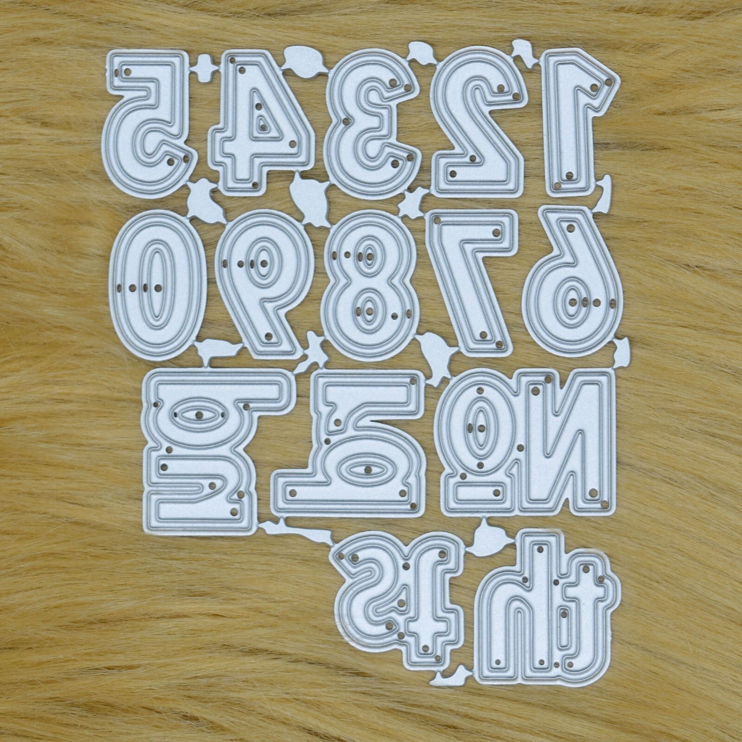 Double Cut Metal Cutting Dies Numbers Set + Th, St, Rd, Nd, No, Card making, A4