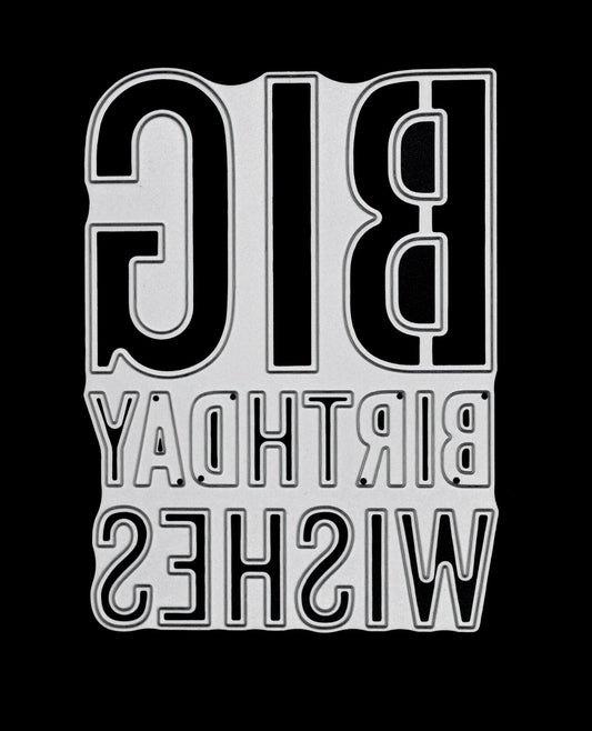 ⭐'BIG Birthday Wishes' Sentiments Metal Cutting Die, Card Making, Crafts E5 ⭐