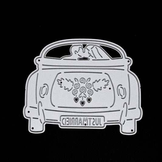 Just Married Newly-Wed Car Metal Cutting Die, Wedding, Mr & Mrs, Card making, I8
