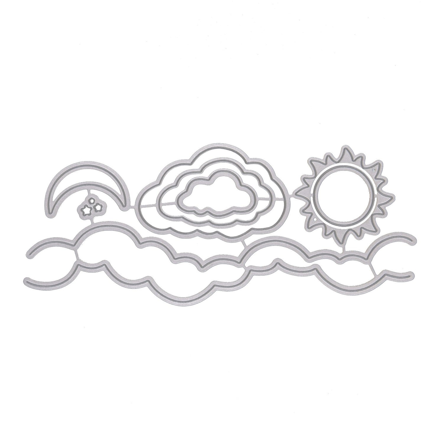 8 PC Sun Moon Clouds Stars Metal Cutting Dies Set, Card Making, Scrapbooking J1