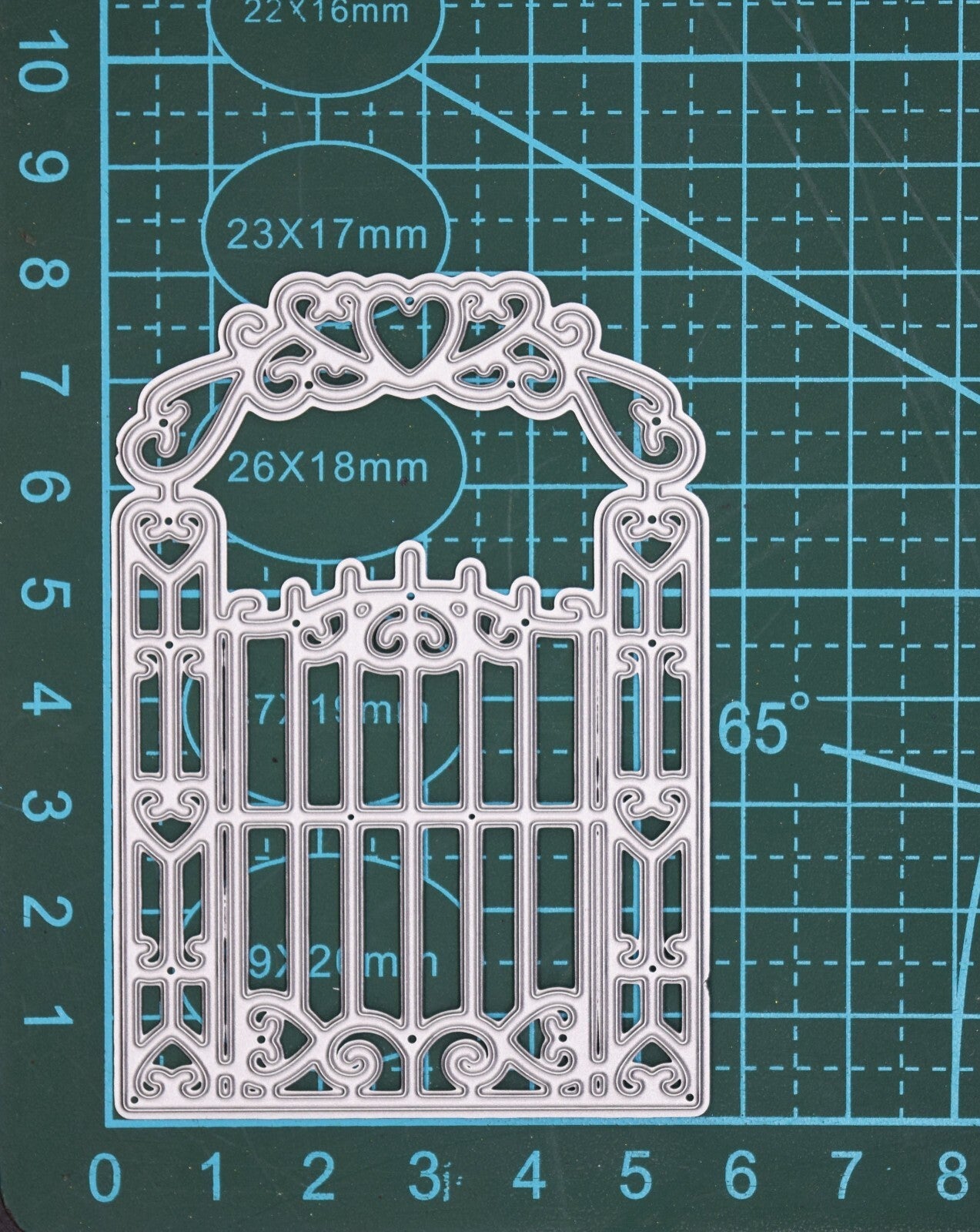 Victorian Style Gate with Hearts Metal Cutting Die, Card making, Scrapbooking A8