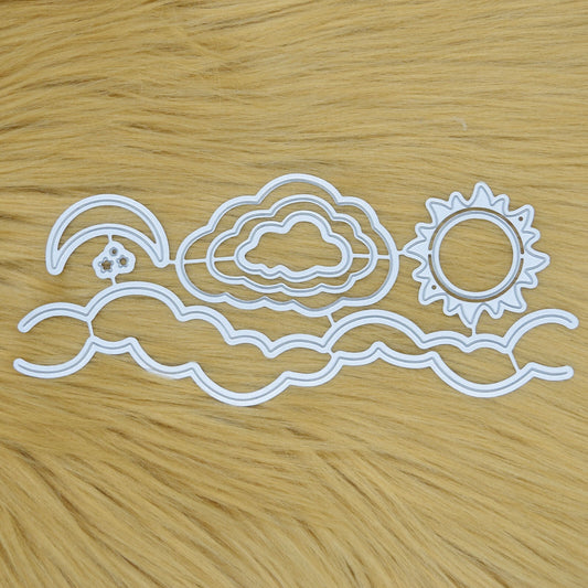 8 PC Sun Moon Clouds Stars Metal Cutting Dies Set, Card Making, Scrapbooking J1