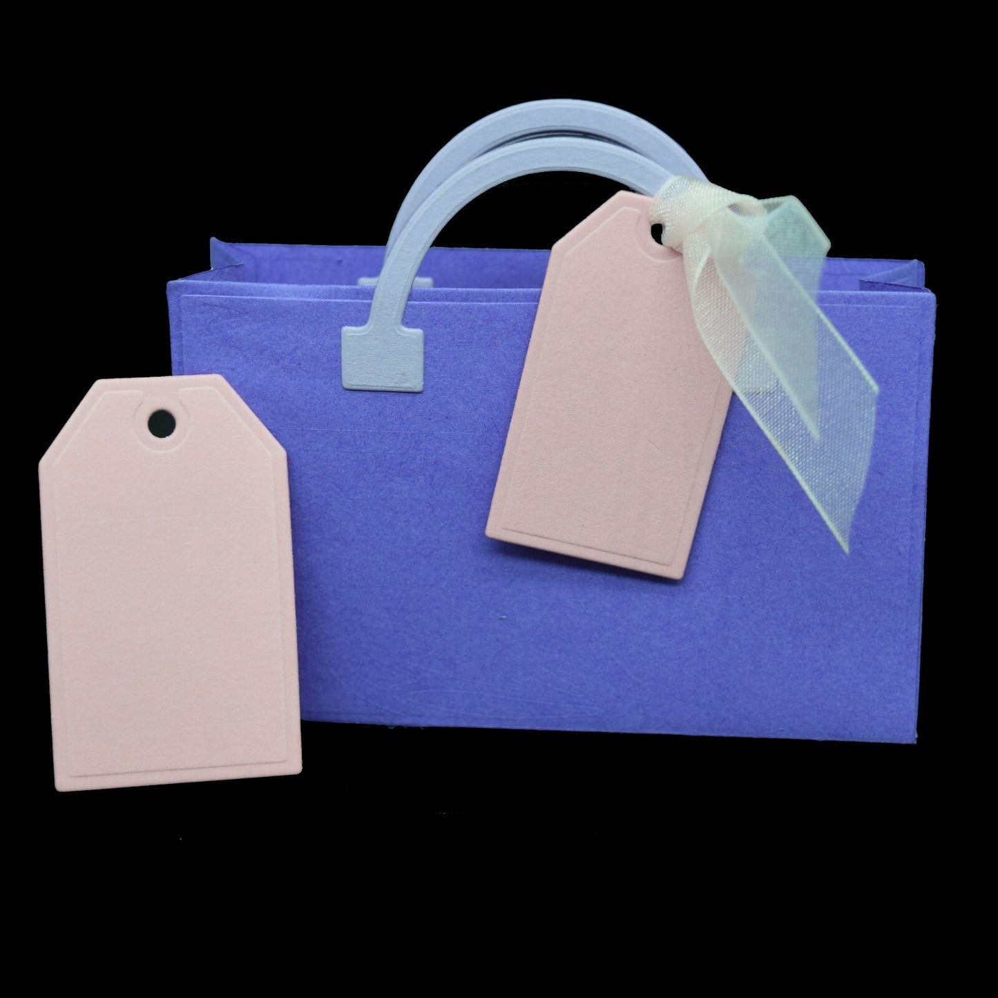 3D Bag With Handles & 2 Tags Cutting Dies Set, Paper Crafts, Gift Creation, I8
