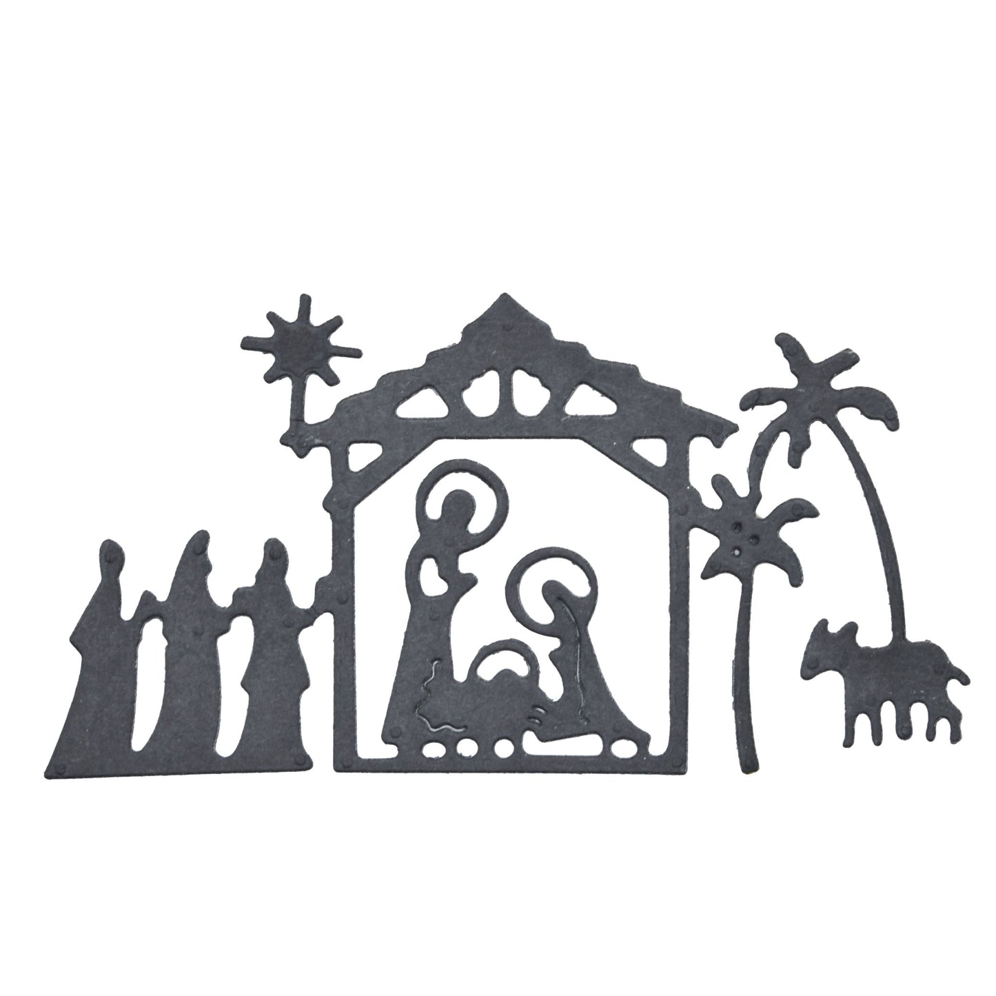 Christmas Stable Nativity Scene Metal Cutting Die – Holy Family & Wise Men