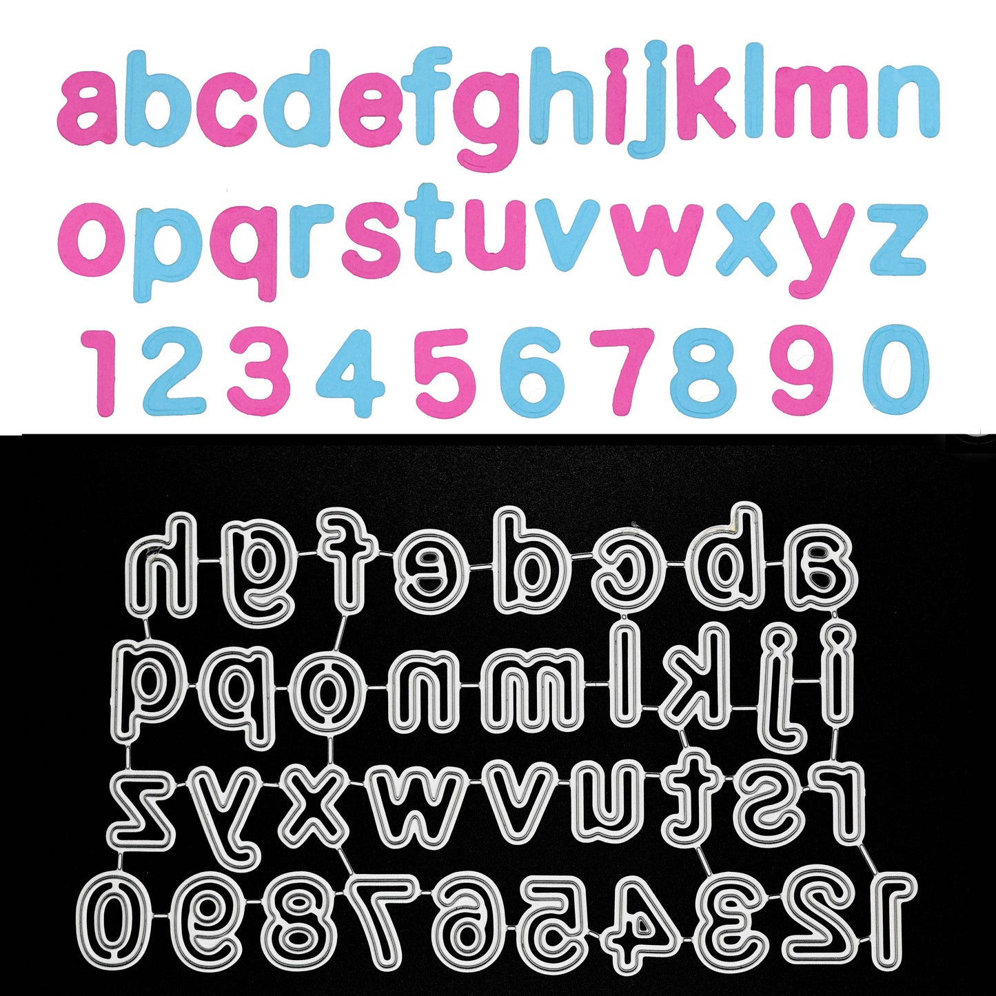 Lowercase Alphabet & Numbers Metal Cutting Dies Set – Card Making Alphabet Dies