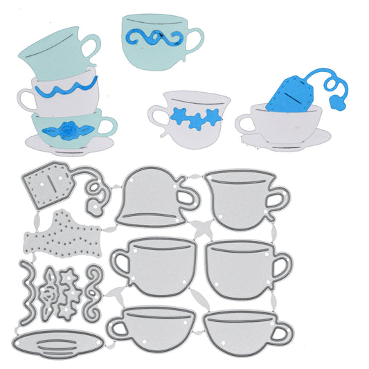 Tea Cups & Accessories Metal Cutting Dies – 10 Piece Tea Party Card Making Set