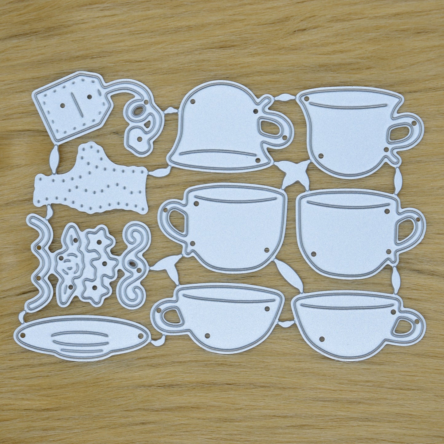 Tea Cups & Accessories Metal Cutting Dies – 10 Piece Tea Party Card Making Set