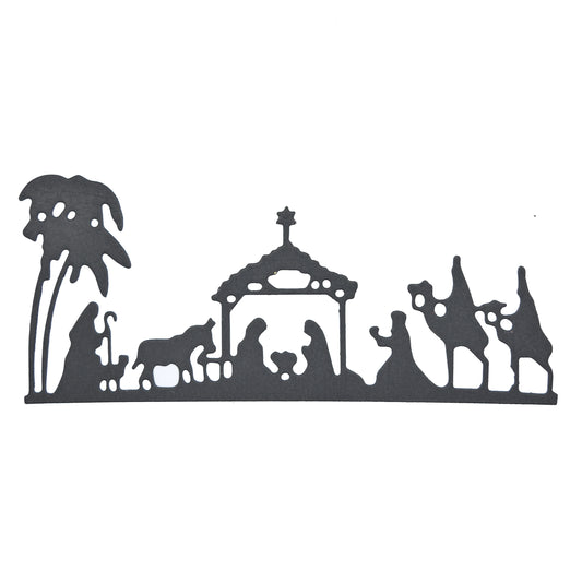 Christmas Nativity Scene Border Metal Cutting Die – Manger Silhouette