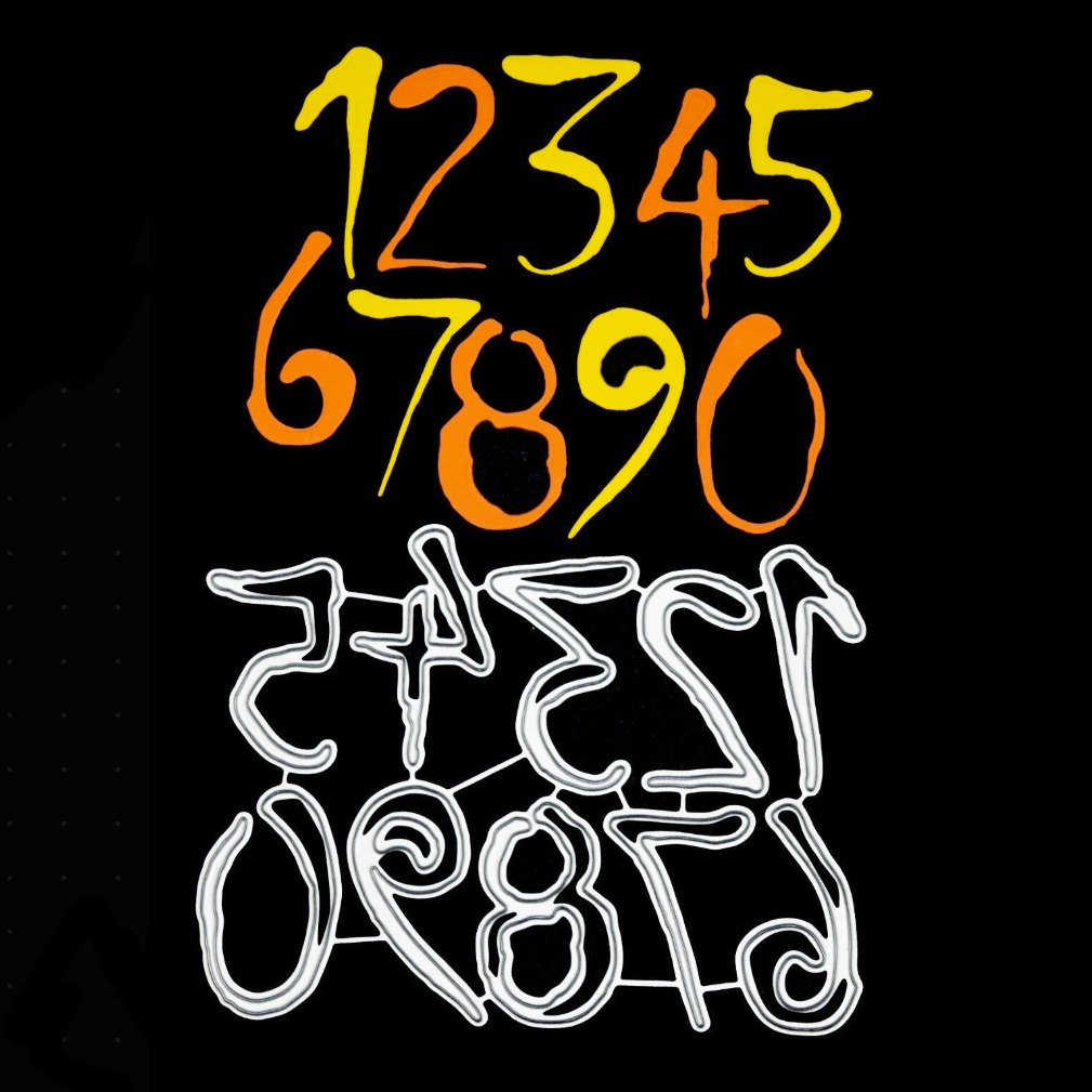 Quirky Numbers Metal Cutting Die Set – Decorative Digits 0–9
