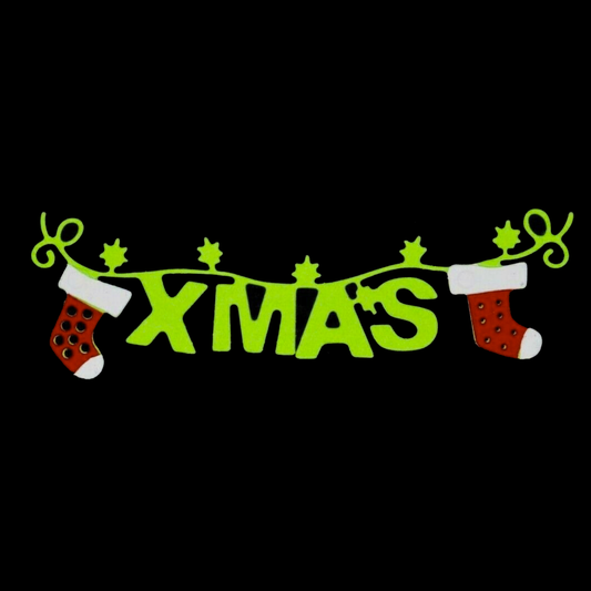 XMAS Christmas Stockings Banner Metal Cutting Die – Festive Sentiment