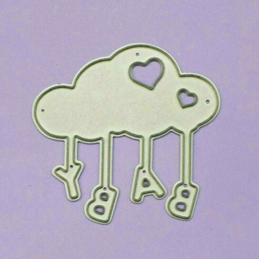 Baby Cloud Metal Cutting Die with Hanging BABY Letters