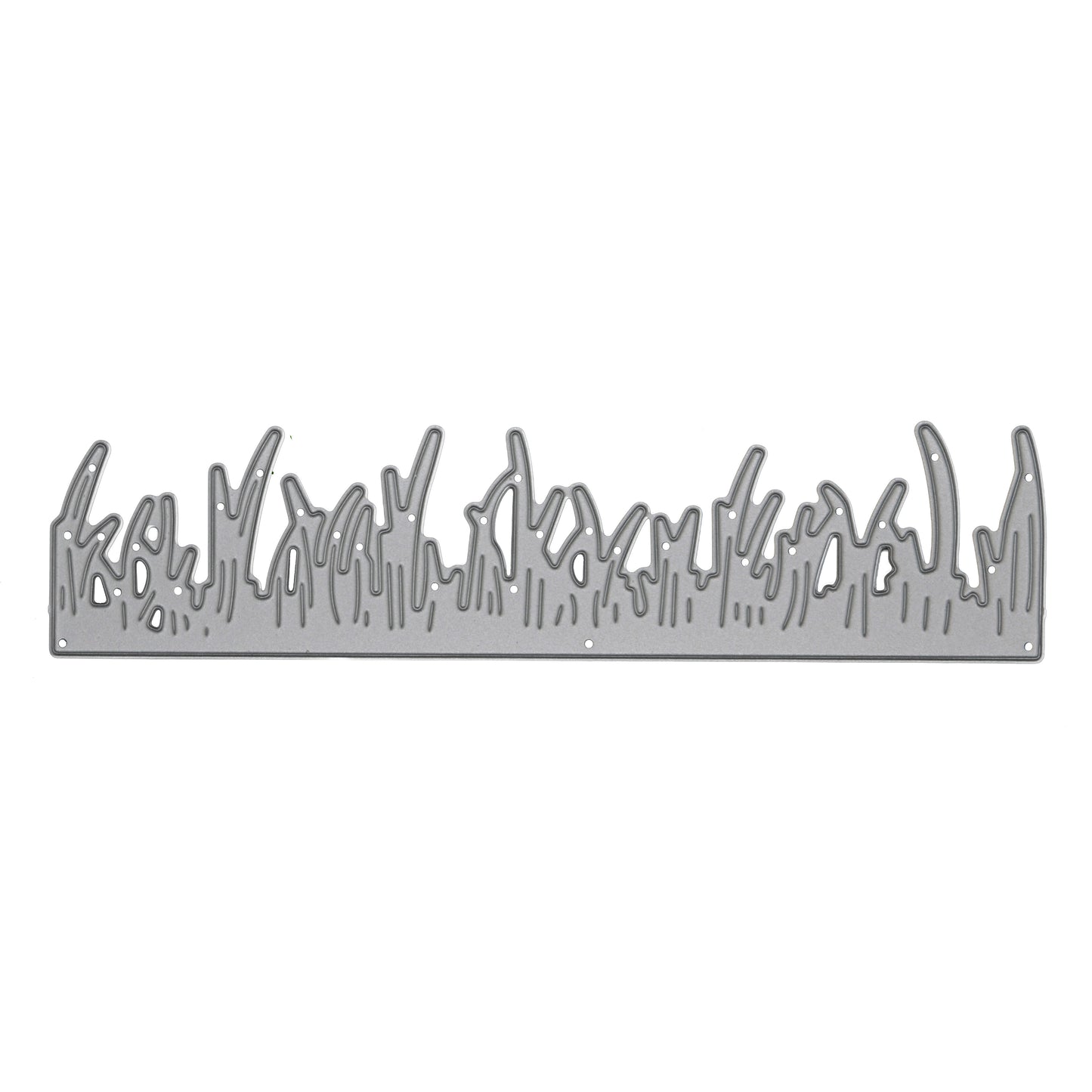 Grass border metal cutting die shown on a plain light background with the full decorative grass design visible