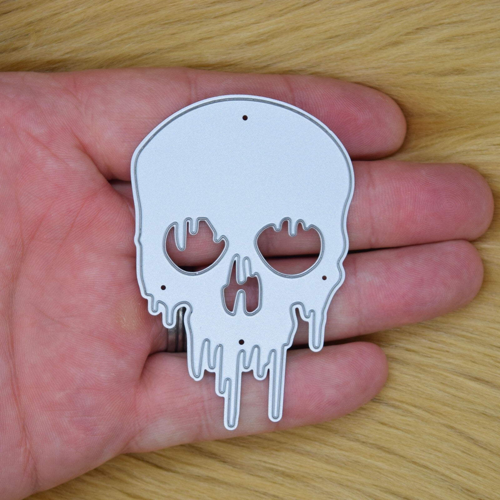 Melting/Dripping Skull Metal Cutting Die, Halloween, Card making, Crafts, I9