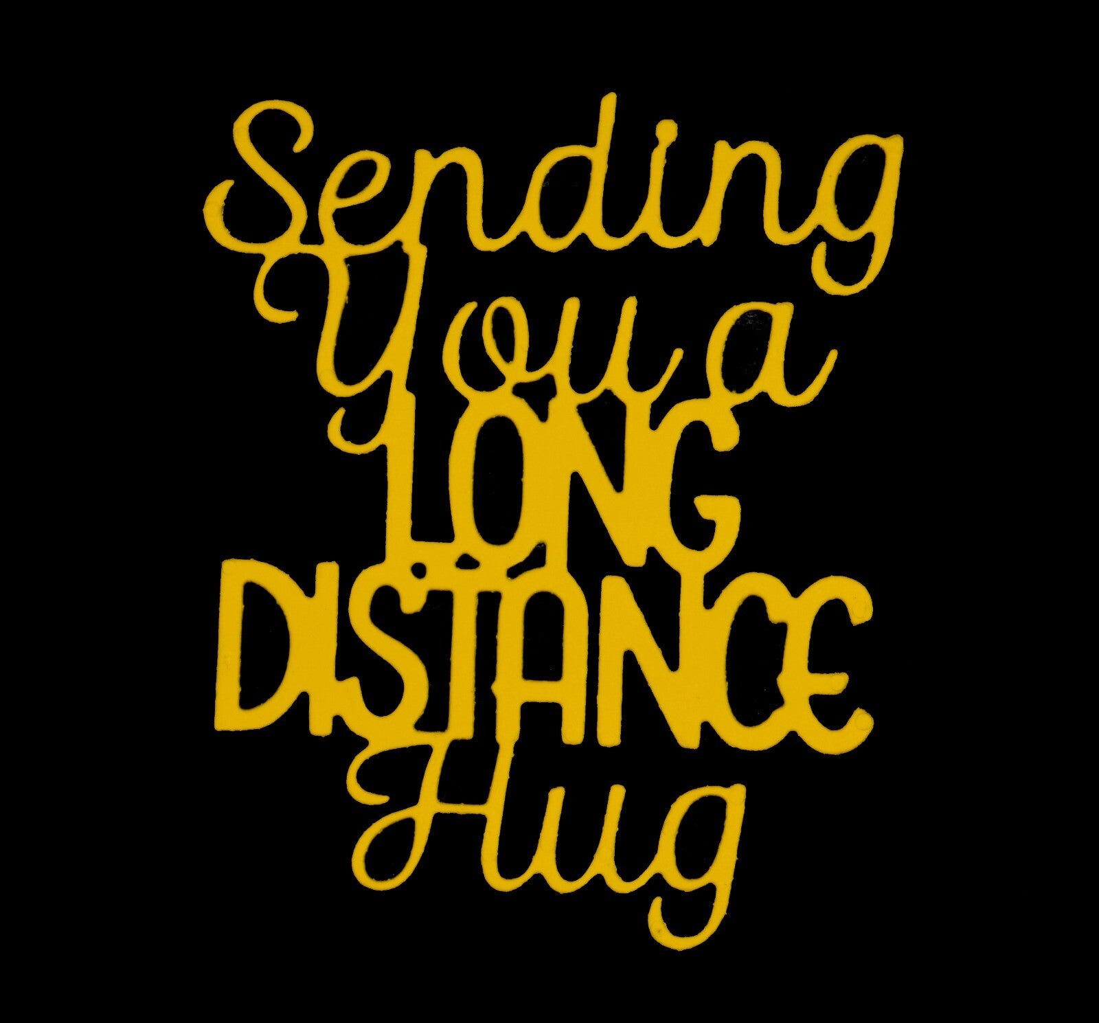⭐ 'Sending You A Long Distance Hug' Metal Cutting Die, Card Making Crafts F1 ⭐