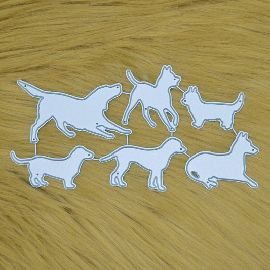 Set of 6 Metal Cutting Dies of Dogs, Stencils, Pets, Card Making Paper Crafts A5