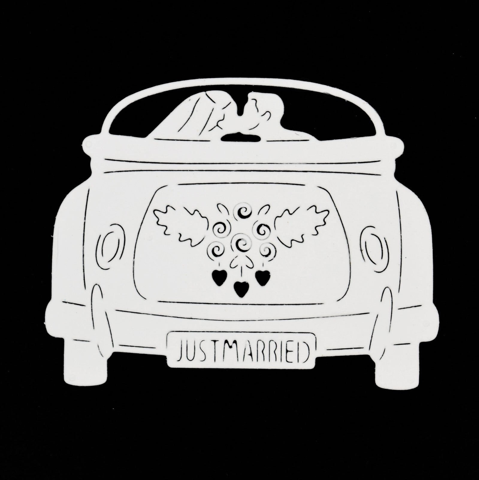 Just Married Newly-Wed Car Metal Cutting Die, Wedding, Mr & Mrs, Card making, I8