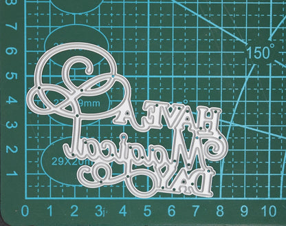 'Have A Magical Day' Sentiments Metal Cutting Die, Card Making, Scrapbooking, F1