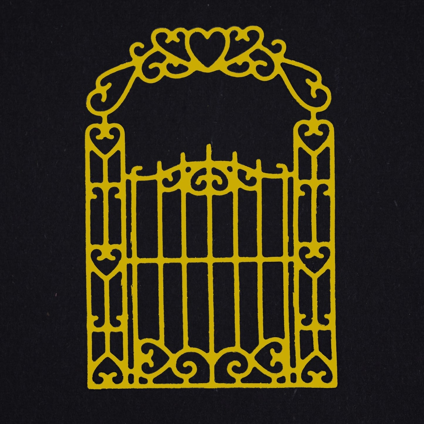 Victorian Style Gate with Hearts Metal Cutting Die, Card making, Scrapbooking A8
