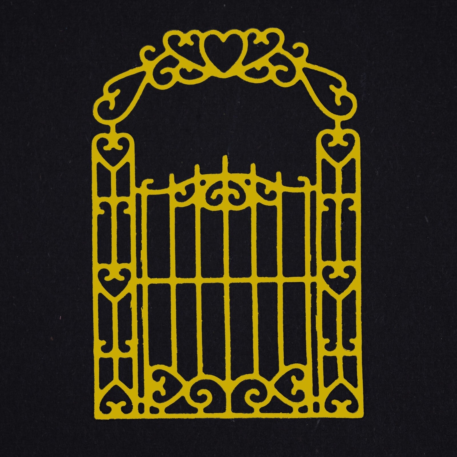 Victorian Style Gate with Hearts Metal Cutting Die, Card making, Scrapbooking A8