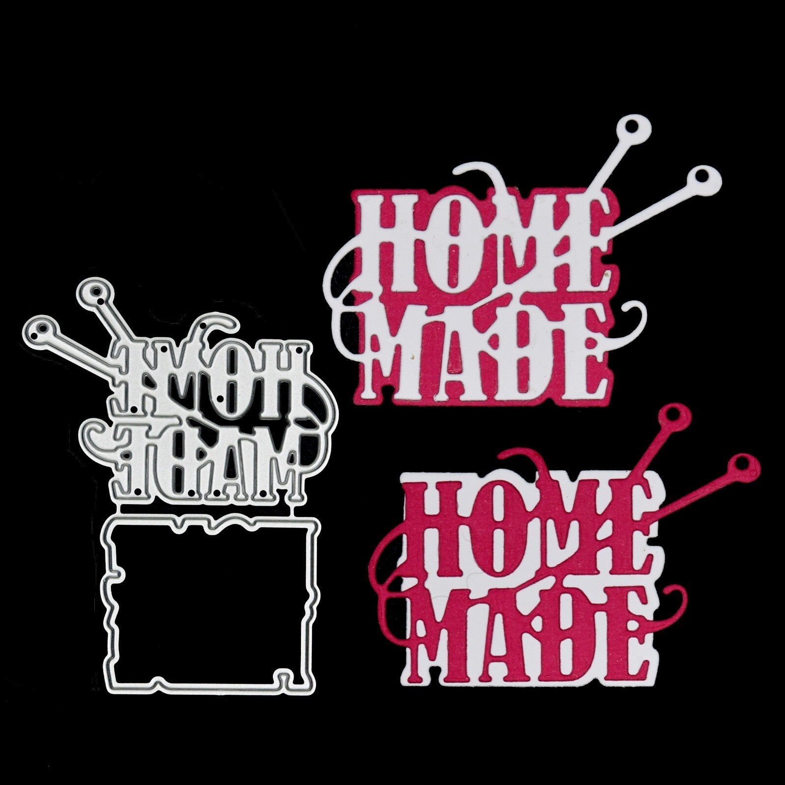 🌟 'Home Made' Sentiments & Frame Metal Cutting Die, Card Making, Crafts F1 🌟