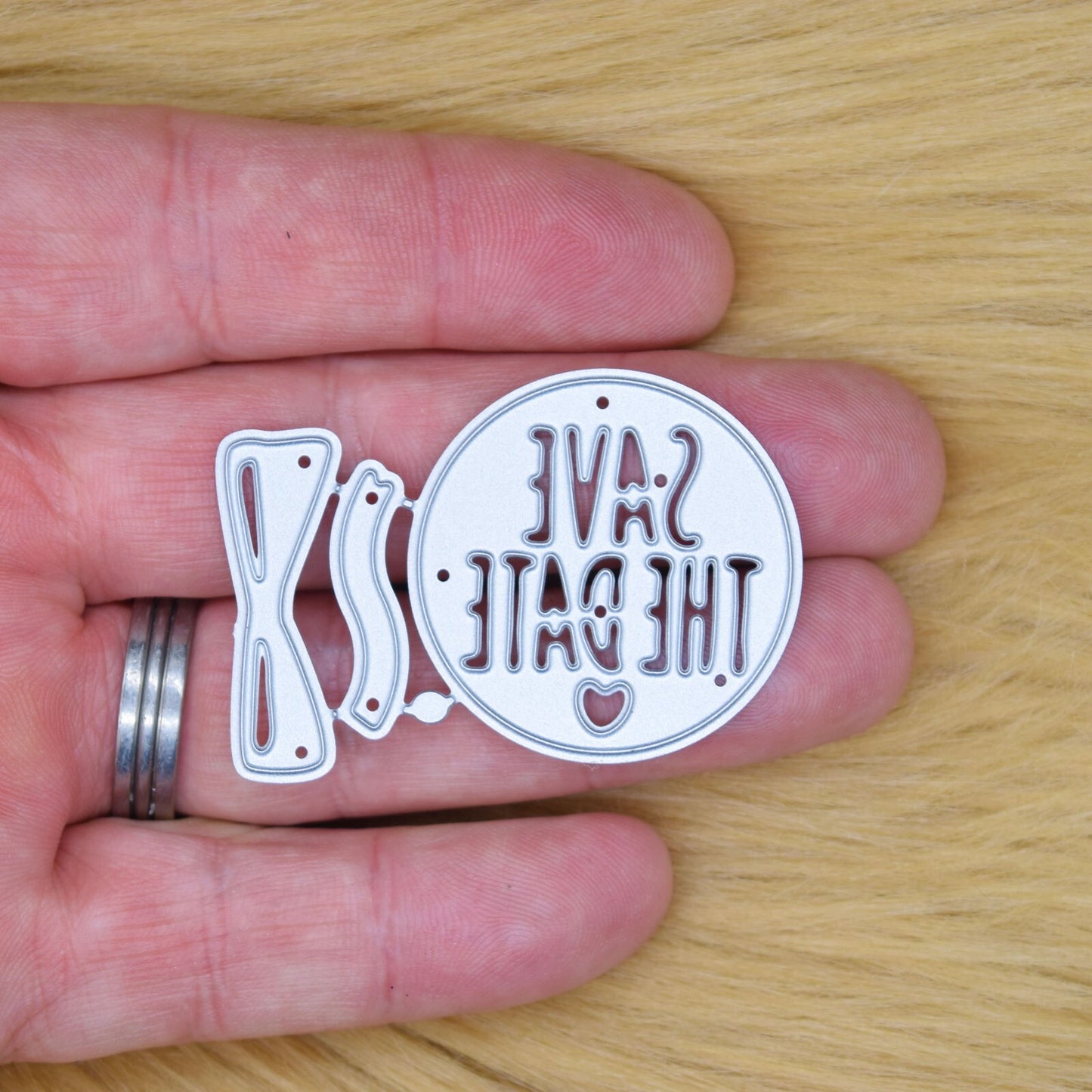 'Save The Date' Sentiments Metal Cutting Die, Invitations, Wedding, Party, K0