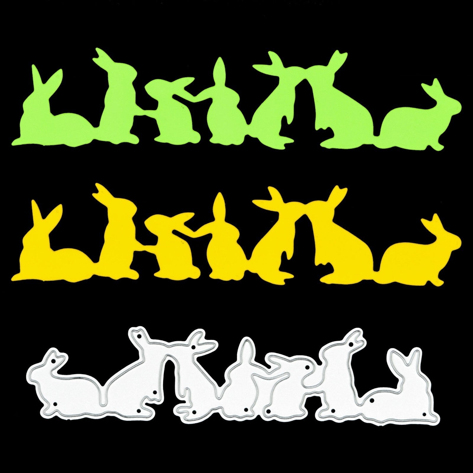 Easter Bunnies Rabbits Metal Cutting Die. Scrapbooking, Paper Crafts, D5