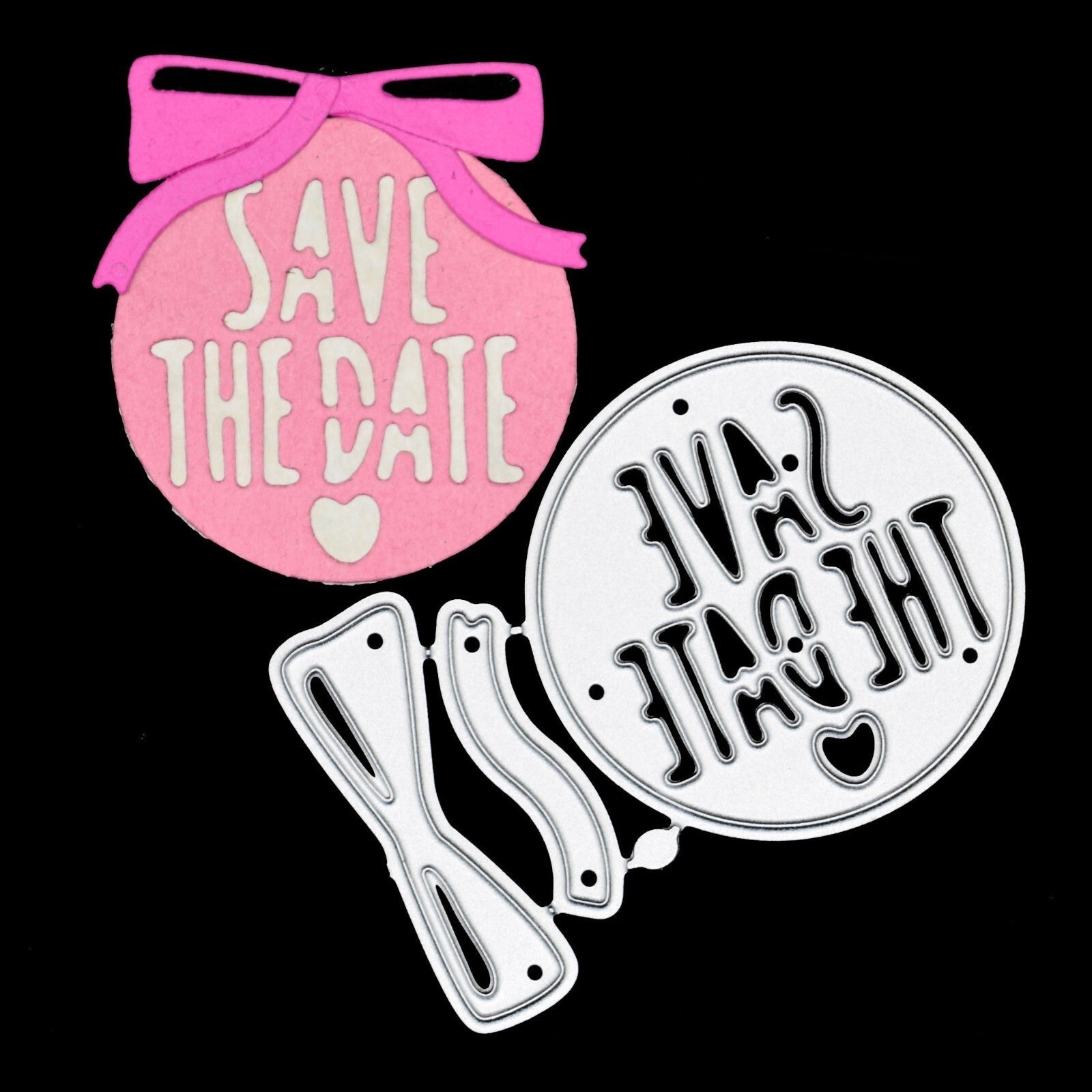 'Save The Date' Sentiments Metal Cutting Die, Invitations, Wedding, Party, K0