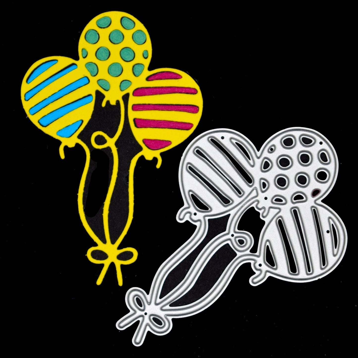 3 Balloons Metal Cutting Die, Party, Birthday, Scrapbooking, Card Making, A3