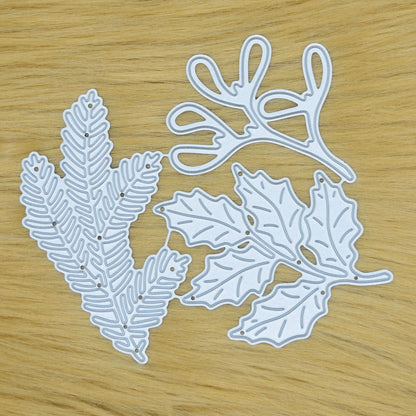 Holly, Pine and Mistletoe Leaves Metal Cutting Dies, Card Making, Christmas, E6