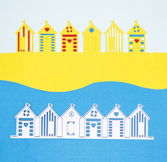 Beach Huts Quality Metal Cutting Die, Card making, Scrapbooking **UK SELLER** A8
