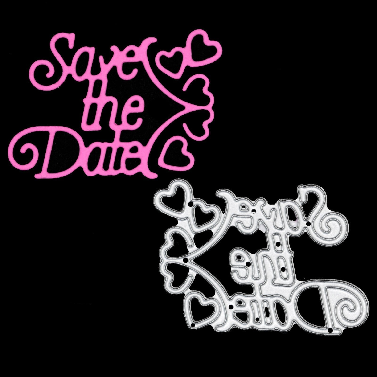 'Save The Date' Sentiments Metal Cutting Die, Invitations, Wedding, Party, F9