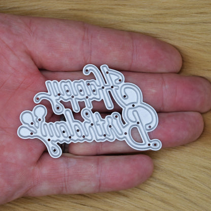 'Happy Birthday' + Balloons Sentiments Metal Cutting Die, Card Making A7