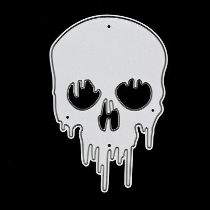 Melting/Dripping Skull Metal Cutting Die, Halloween, Card making, Crafts, I9