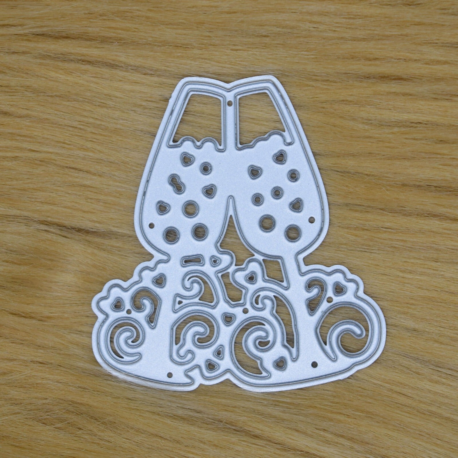 Champagne Flutes Metal Cutting Die, Wedding, Anniversary, Party, Glasses A2