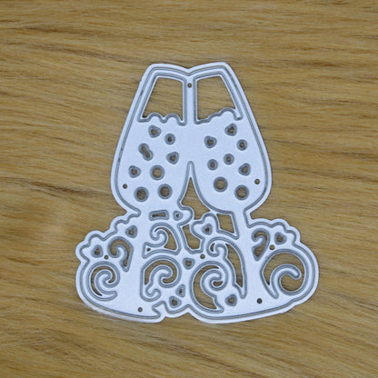 Champagne Flutes Metal Cutting Die, Wedding, Anniversary, Party, Glasses A2