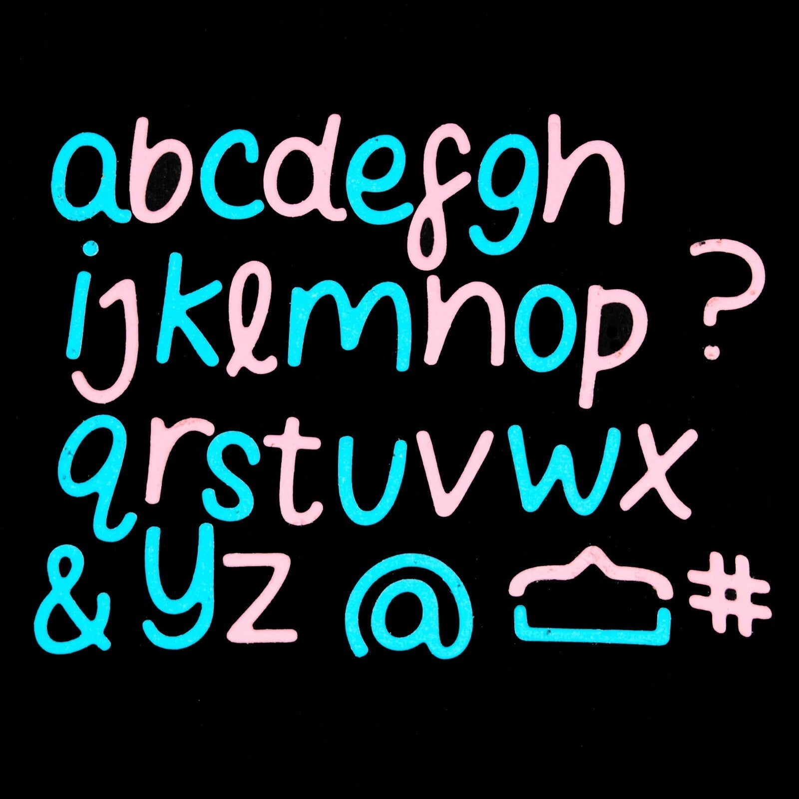 Lowercase Alphabet + Symbols Metal Cutting Die, 1.2 CM - 1.8 CM Cut Size F1