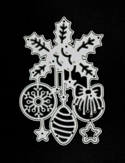 Christmas Holly, Baubles & Decorations Metal Cutting Die, Card Making E3