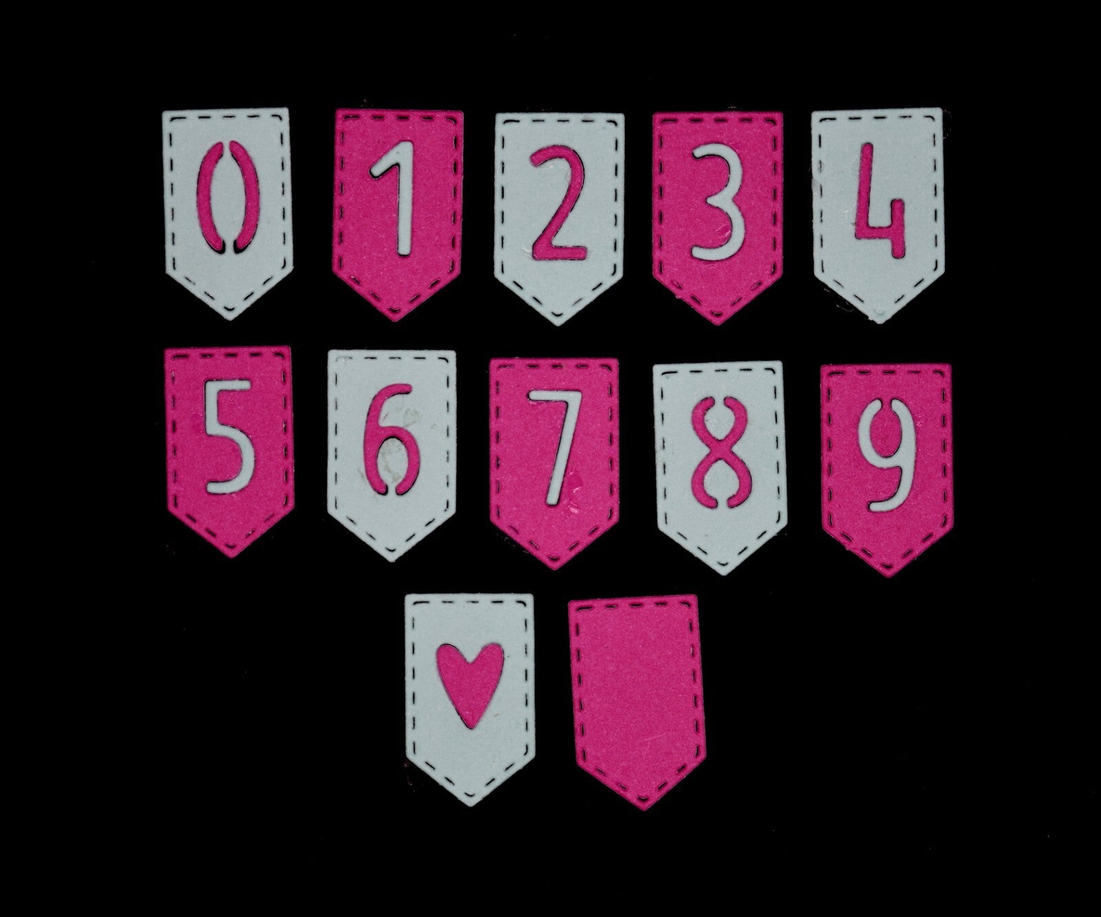 Numbers in Bunting Metal Cutting Dies Set, Card making, Paper Crafts F1