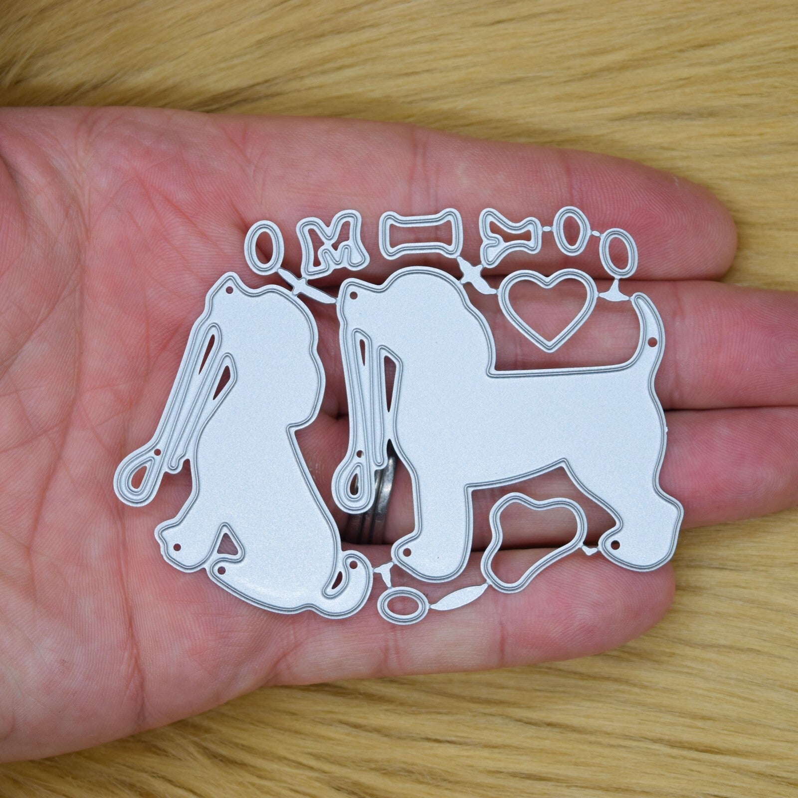 An 'I Love My Dog' Metal Cutting Dies Set, Stencils, Card Making, Pets Dies, A5