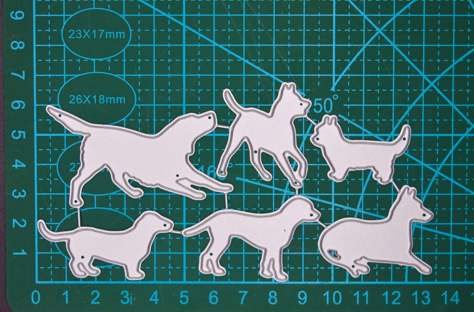 Set of 6 Metal Cutting Dies of Dogs, Stencils, Pets, Card Making Paper Crafts A5