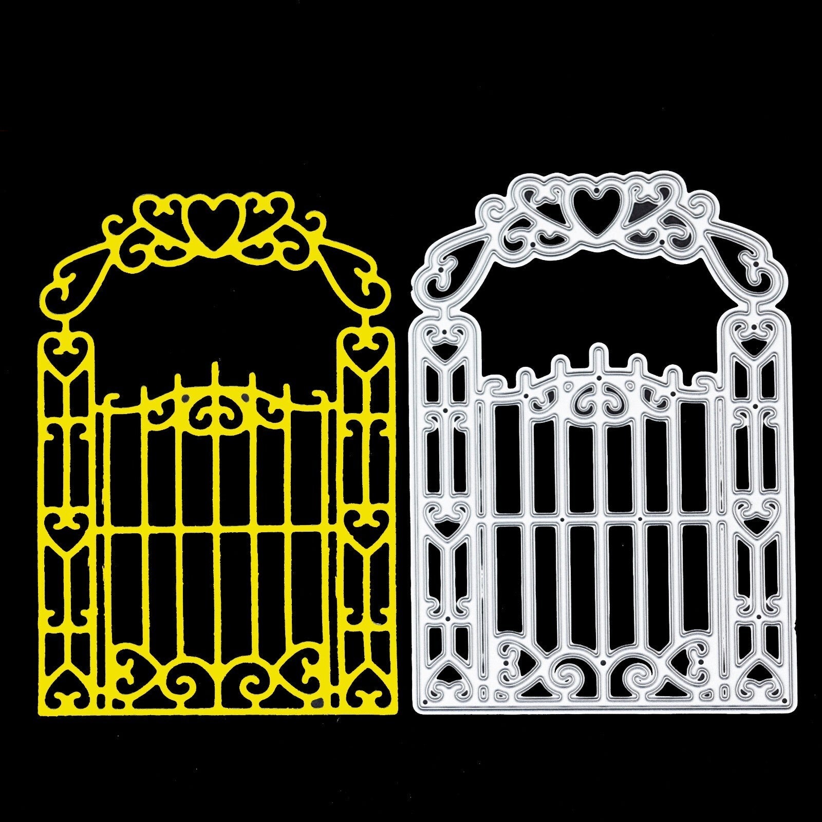 Victorian Style Gate with Hearts Metal Cutting Die, Card making, Scrapbooking A8