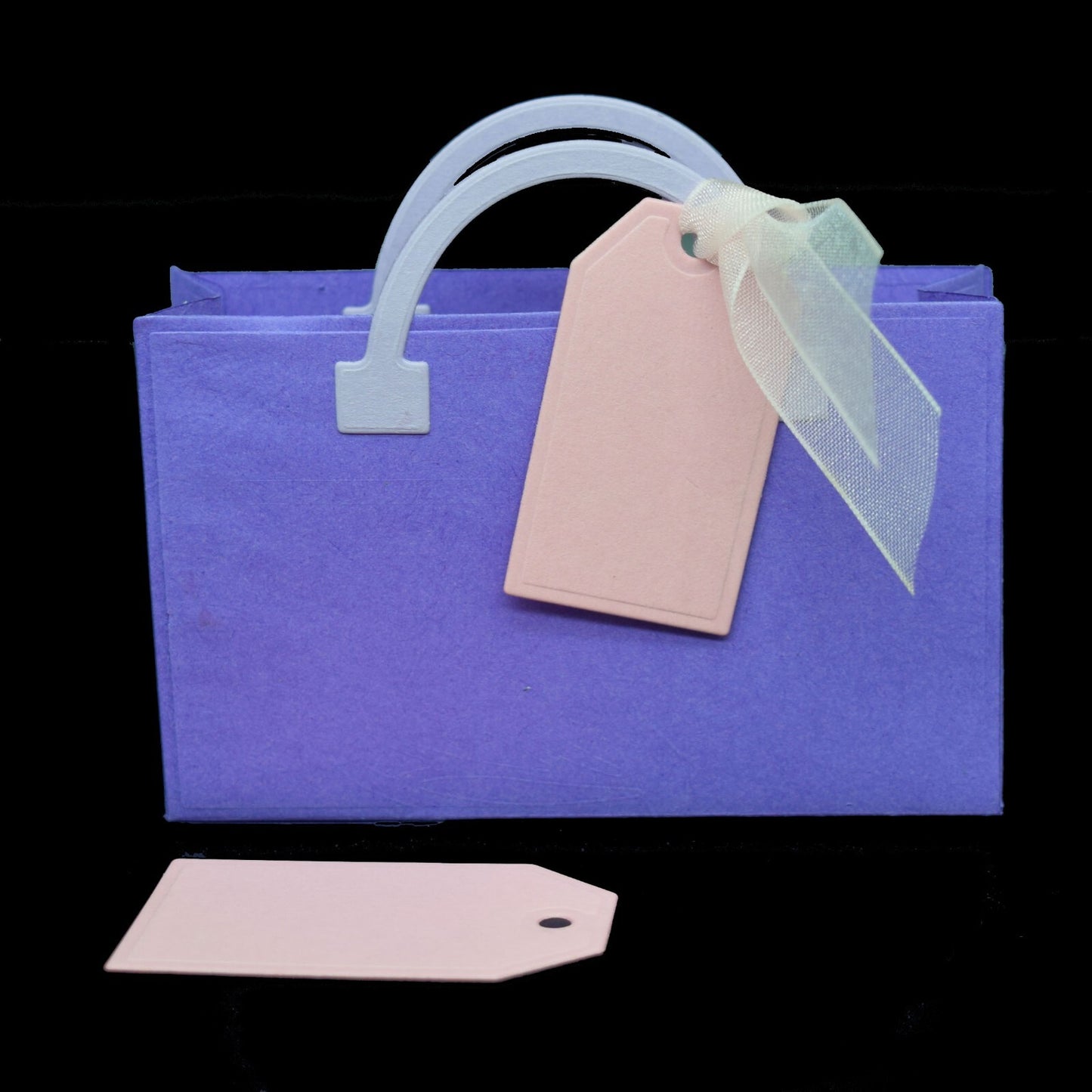 3D Bag With Handles & 2 Tags Cutting Dies Set, Paper Crafts, Gift Creation, I8