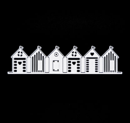 Beach Huts Quality Metal Cutting Die, Card making, Scrapbooking **UK SELLER** A8