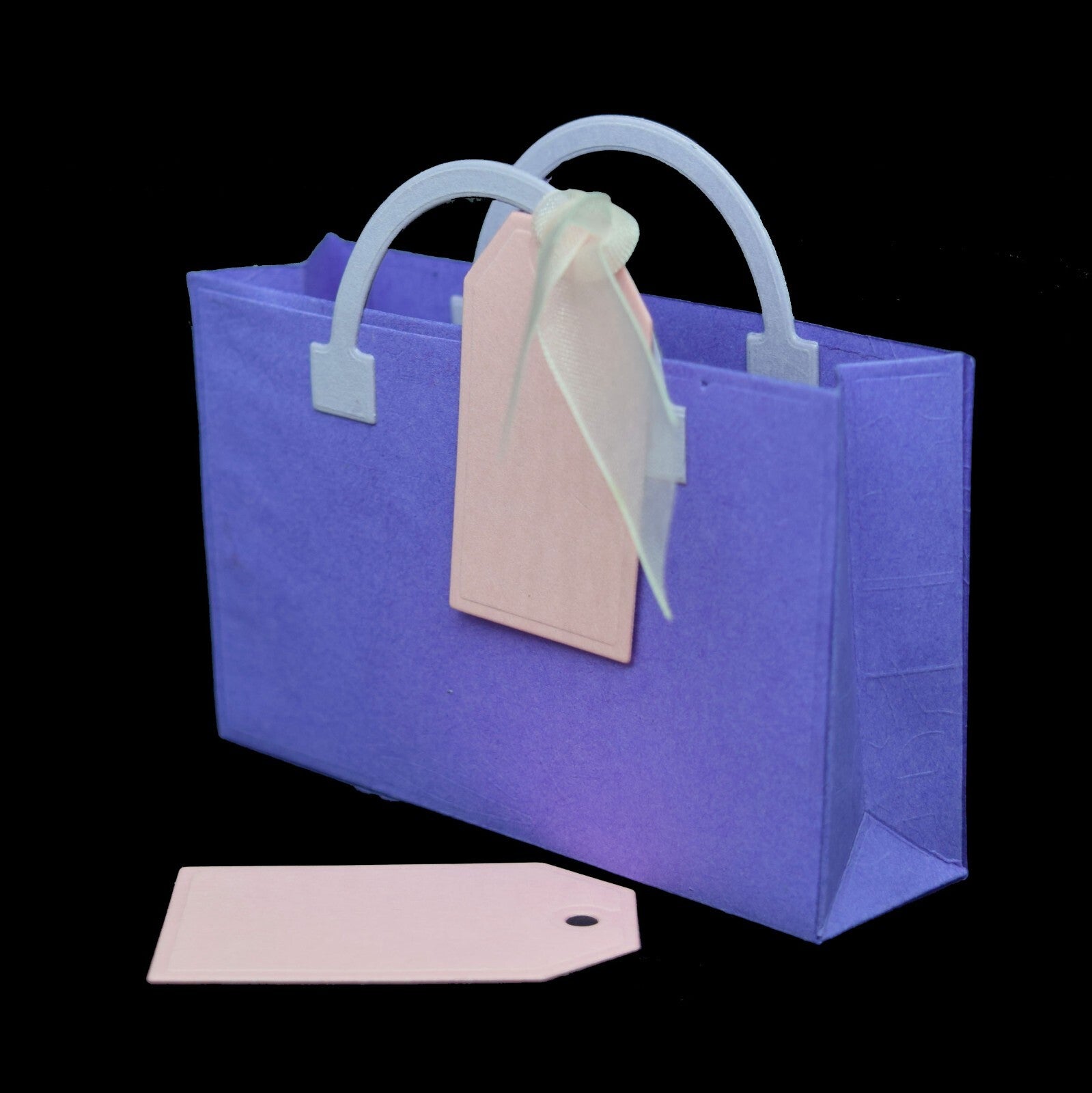 3D Bag With Handles & 2 Tags Cutting Dies Set, Paper Crafts, Gift Creation, I8